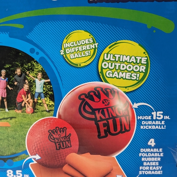 Hedstrom King of Fun Jumbo Oversized Kickball Set 7 PC Set New - Picture 3 of 4